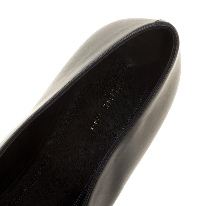 Celine Black Leather Pointed Toe Flats Size 37 Damen