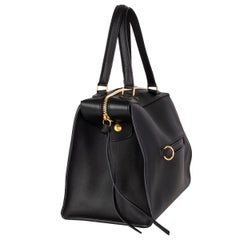 CELINE black leather RING SMALL Top Handle Bag