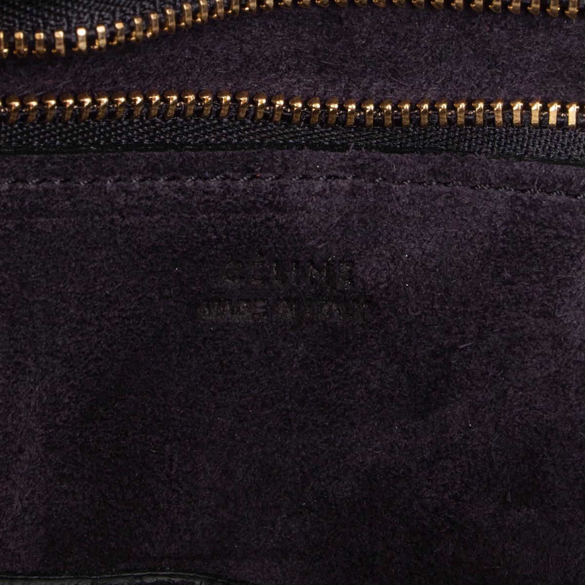 Black CELINE black leather RING SMALL Top Handle Bag