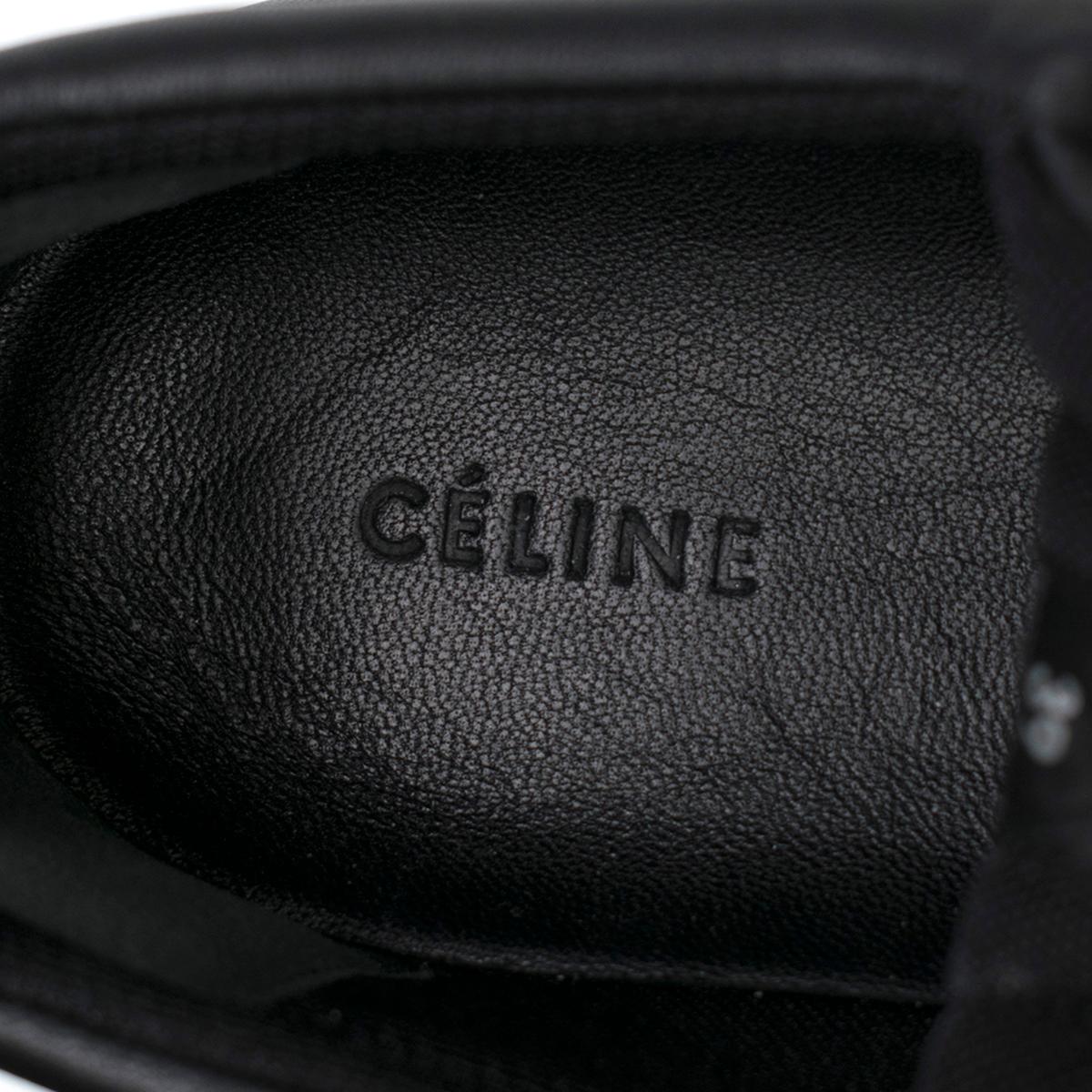 Women's Celine Black Leather Slip On Sneakers 39