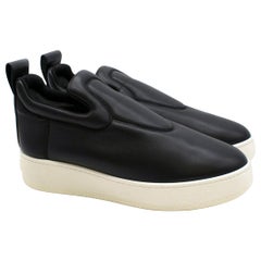 Celine Black Leather Slip On Sneakers 39