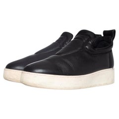 Celine, Black leather slip on sneakers