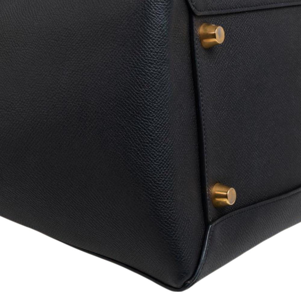 Celine Black Leather Small Belt Top Handle Bag 4