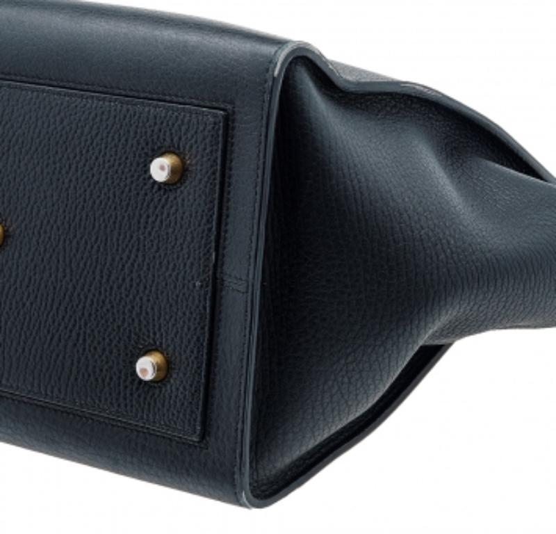Celine Black Leather Small Tie Tote For Sale 1