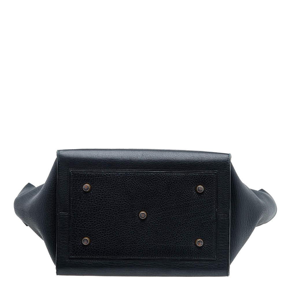 Women's Celine Black Leather Small Tie Tote For Sale
