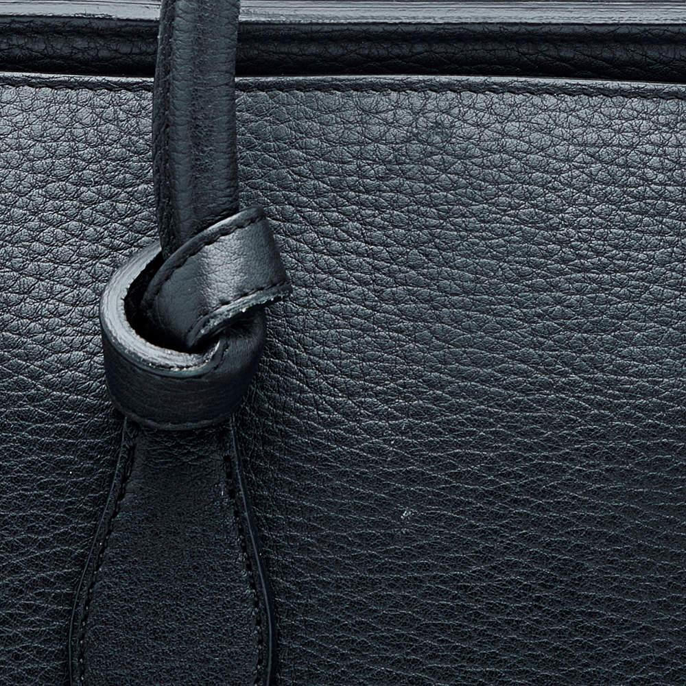 Celine Black Leather Small Tie Tote For Sale 2