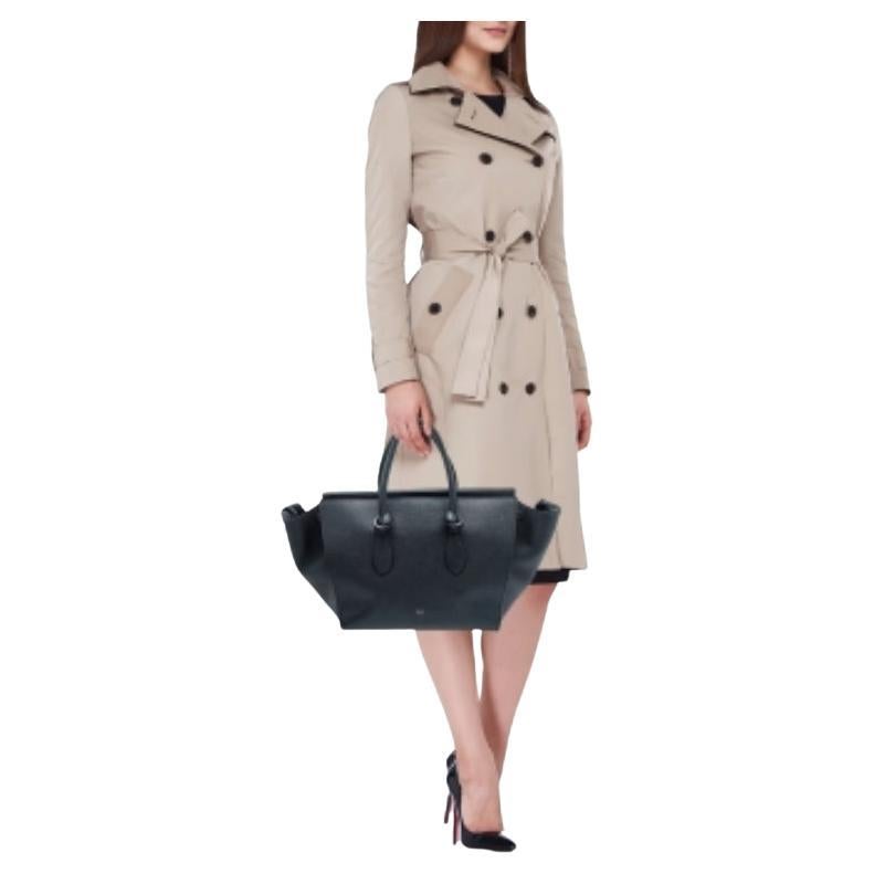 Celine Black Leather Small Tie Tote For Sale 5