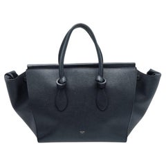 Celine Black Leather Small Tie Tote