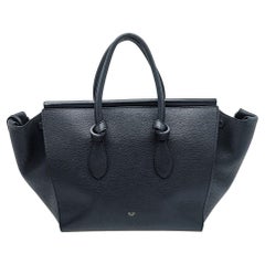 Celine Black Leather Small Tie Tote