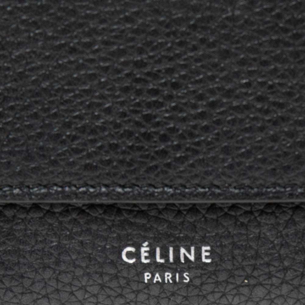 Women's Celine Black Leather Small Trifold Wallet