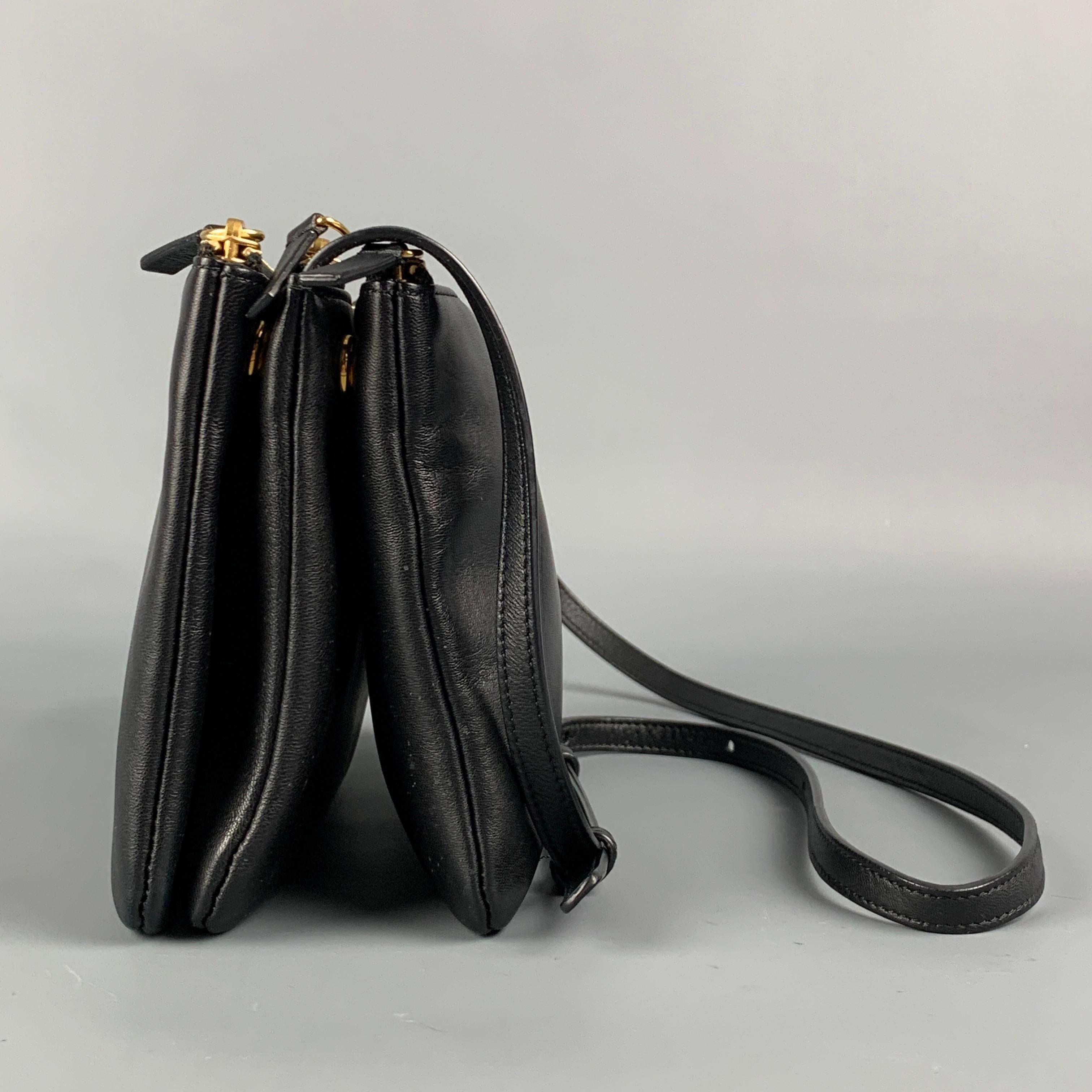 Women's CELINE Black Leather Small Trio Cross Body Bag