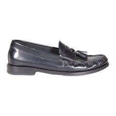 Céline Black Leather Tassel Loafers Size IT 36