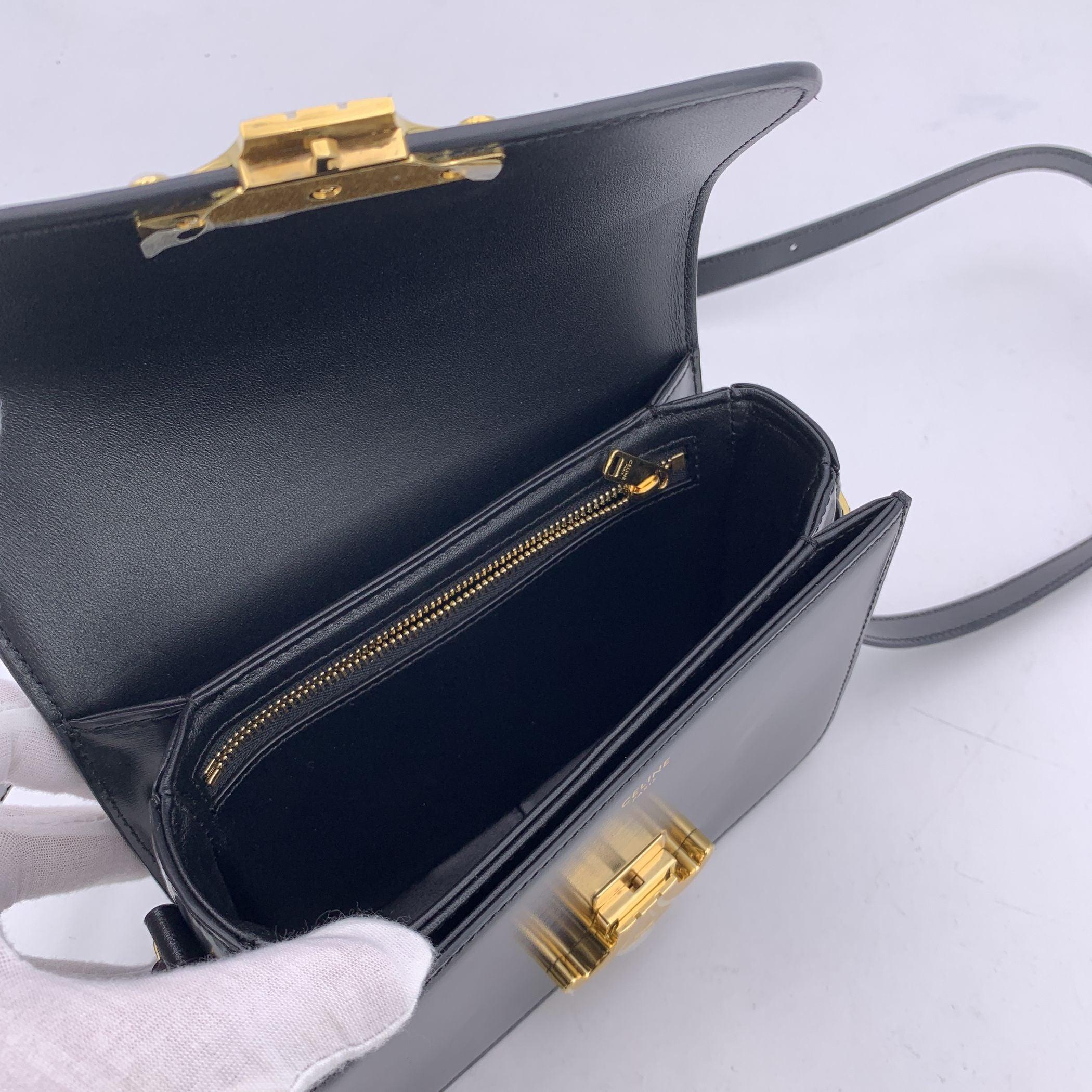 Celine Schwarz Leder Teen Triomphe Box Kleine Umhängetasche im Angebot 3