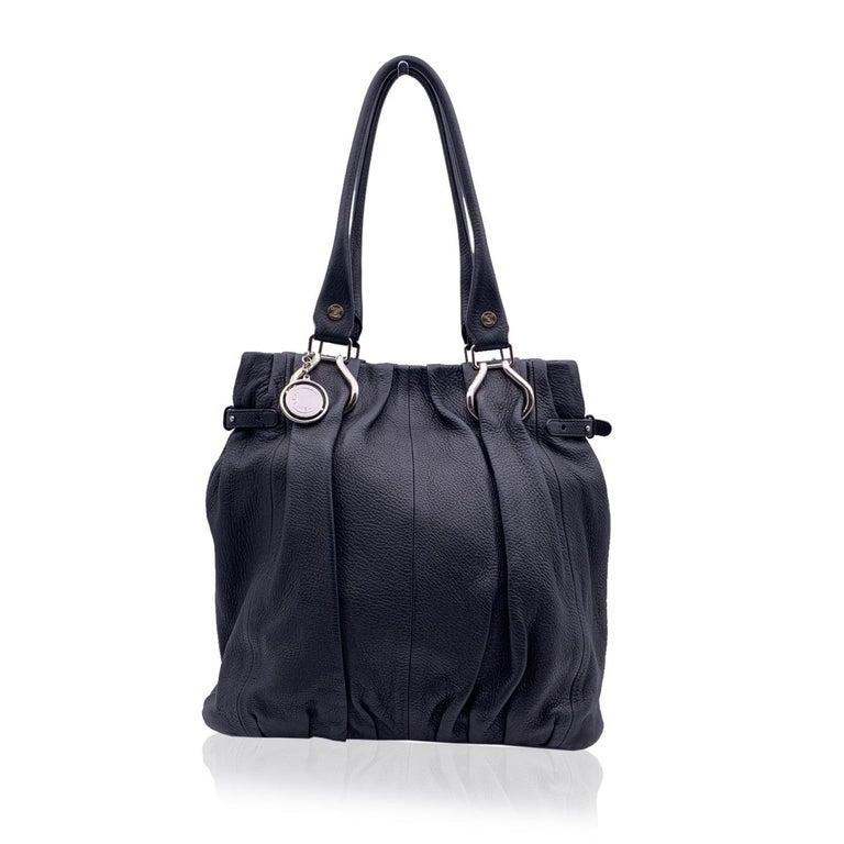 Celine Black Leather Tote Bag Handbag Shoulder Bag For Sale at 1stDibs