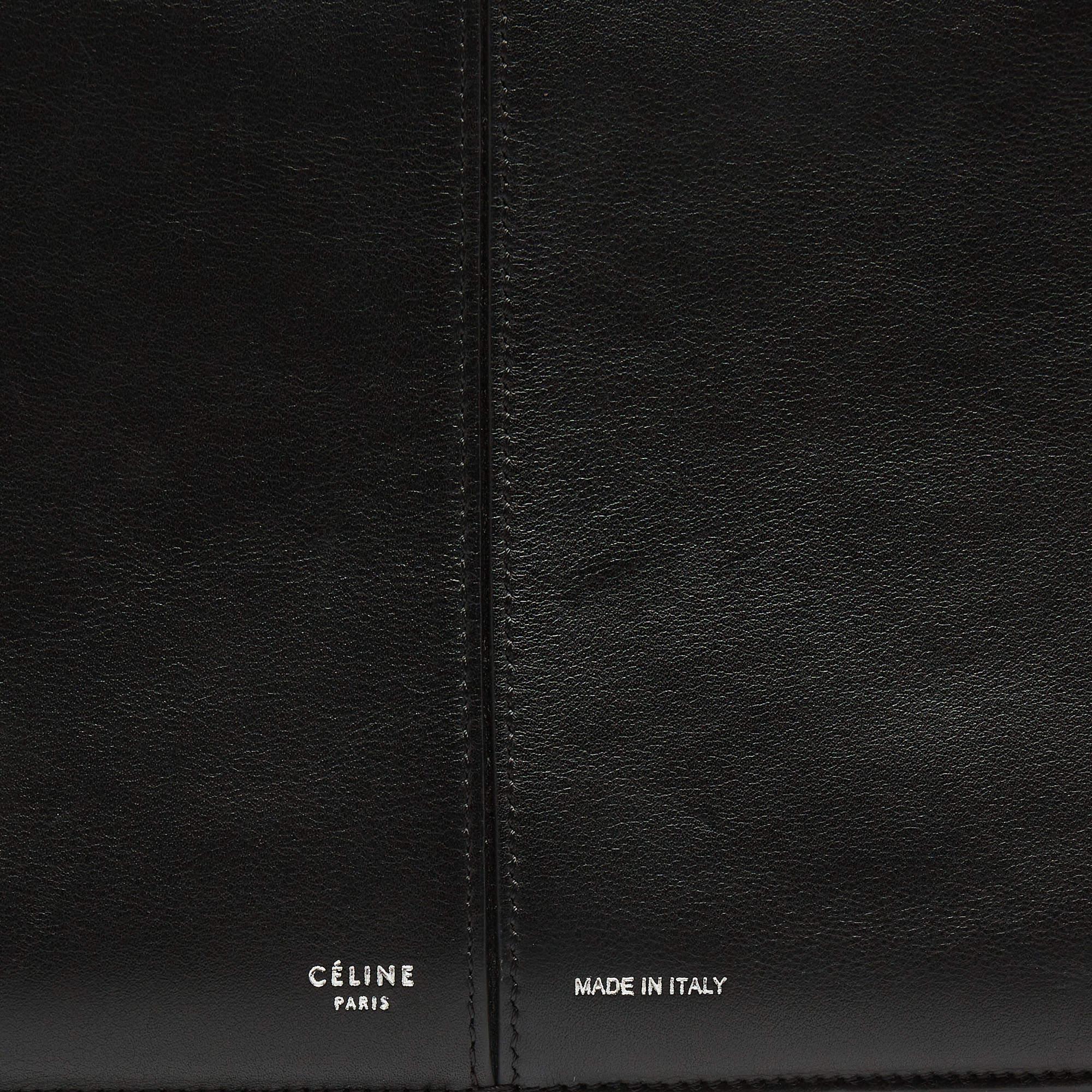 Celine Black Leather Trifold Chain Clutch 2