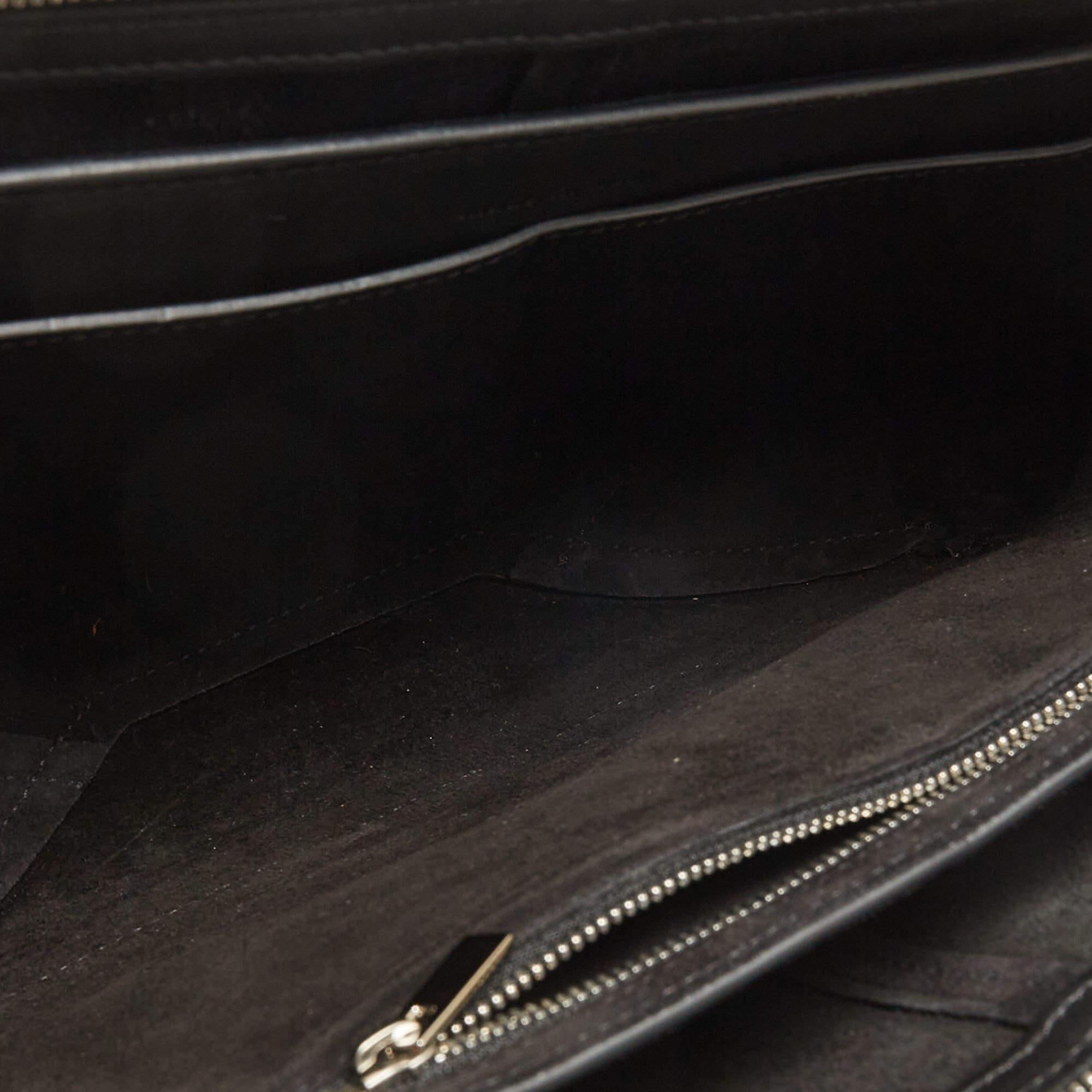 Celine Black Leather Trifold Chain Clutch 5