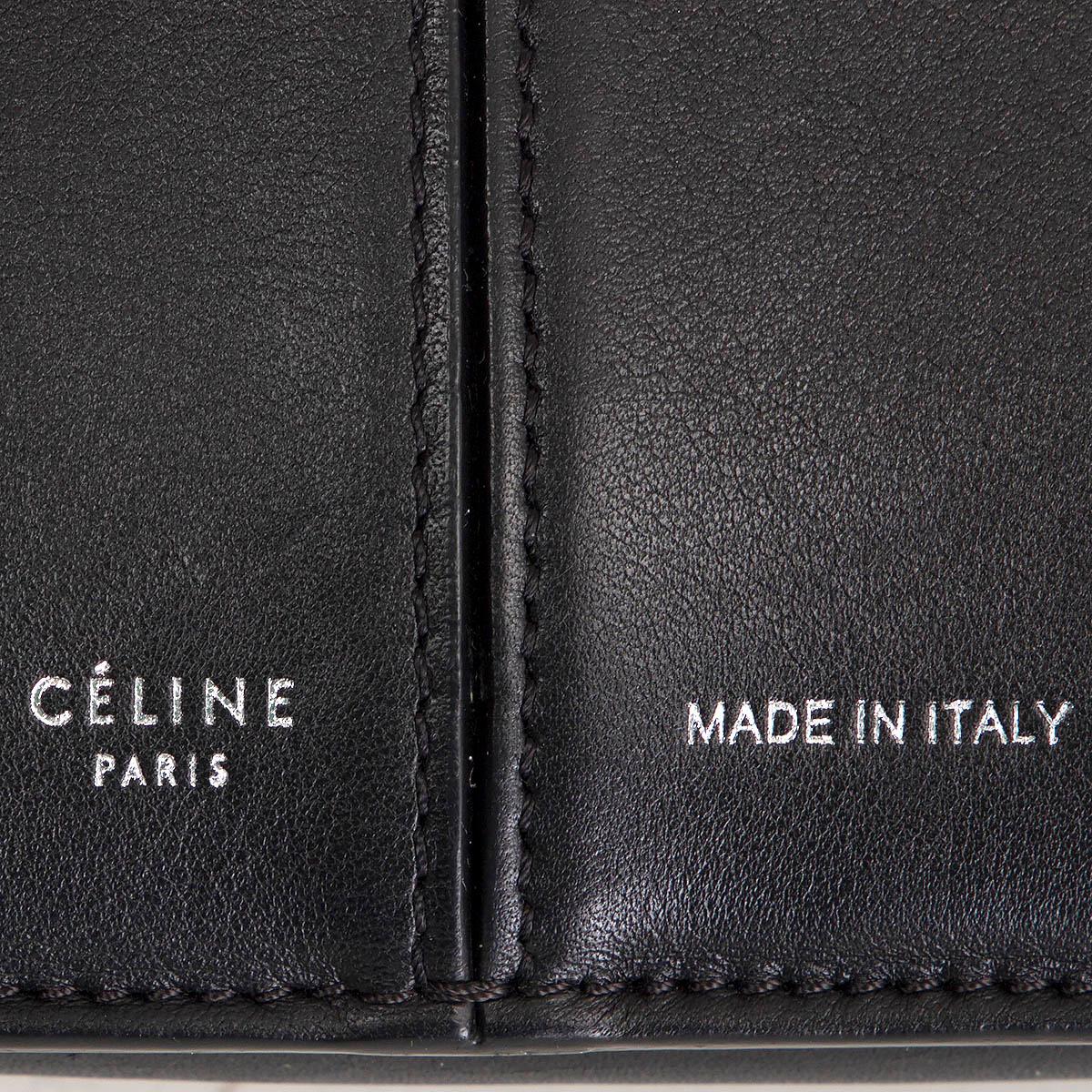 Black CELINE black leather TRIFOLD Clutch on Chain Bag
