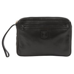 Celine Black Leather Triomphe Clutch Bag