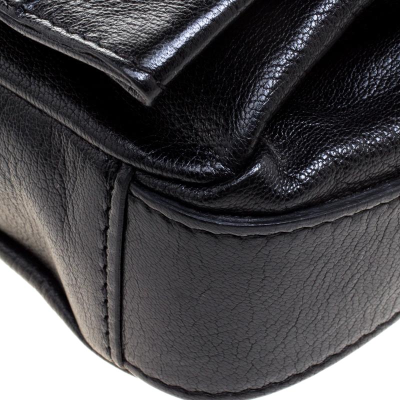 Celine Black Leather Turnlock Chain Shoulder Bag 3