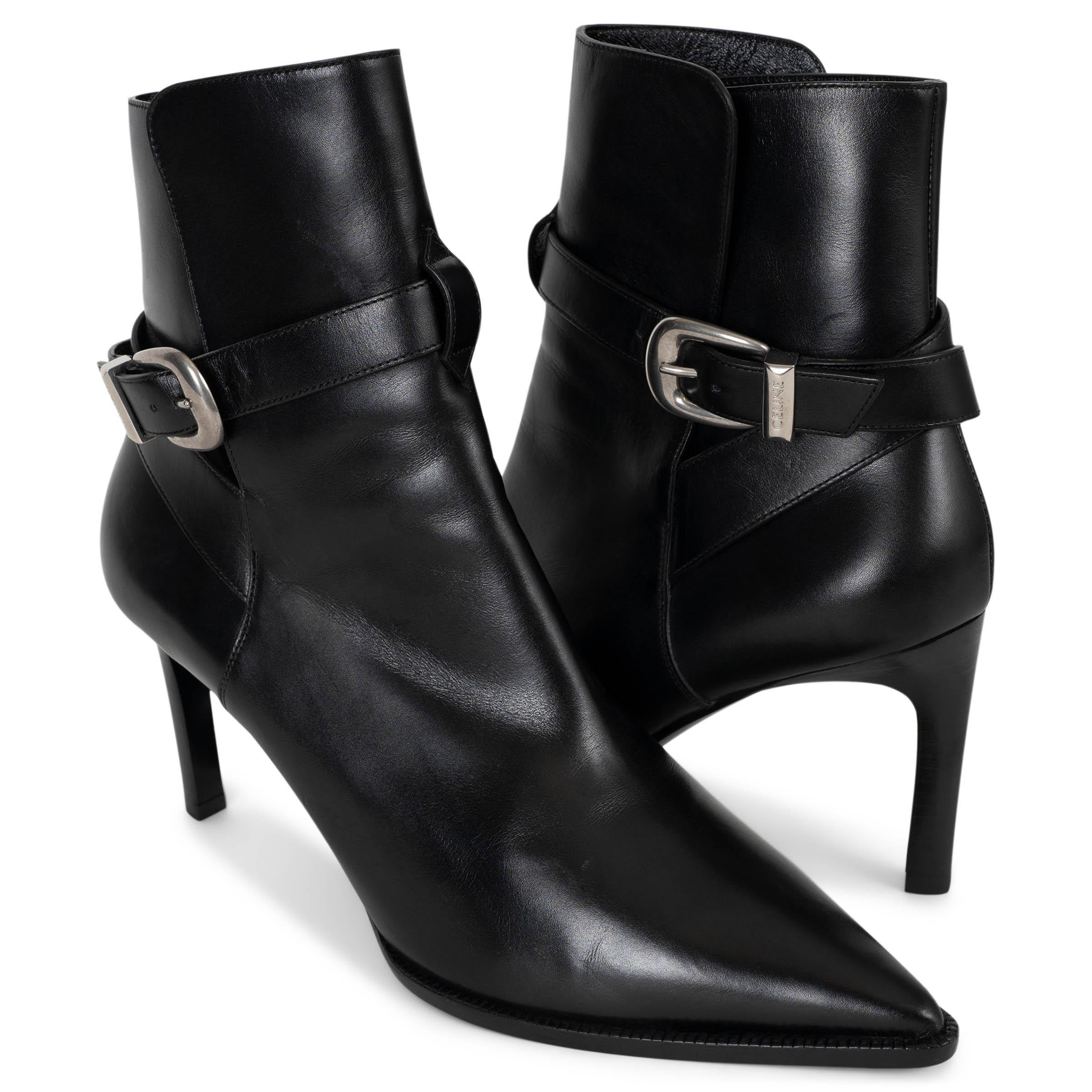 CELINE schwarz Leder VERNEUIL JODPHUR Booties Stiefel Schuhe 40 im Angebot 1