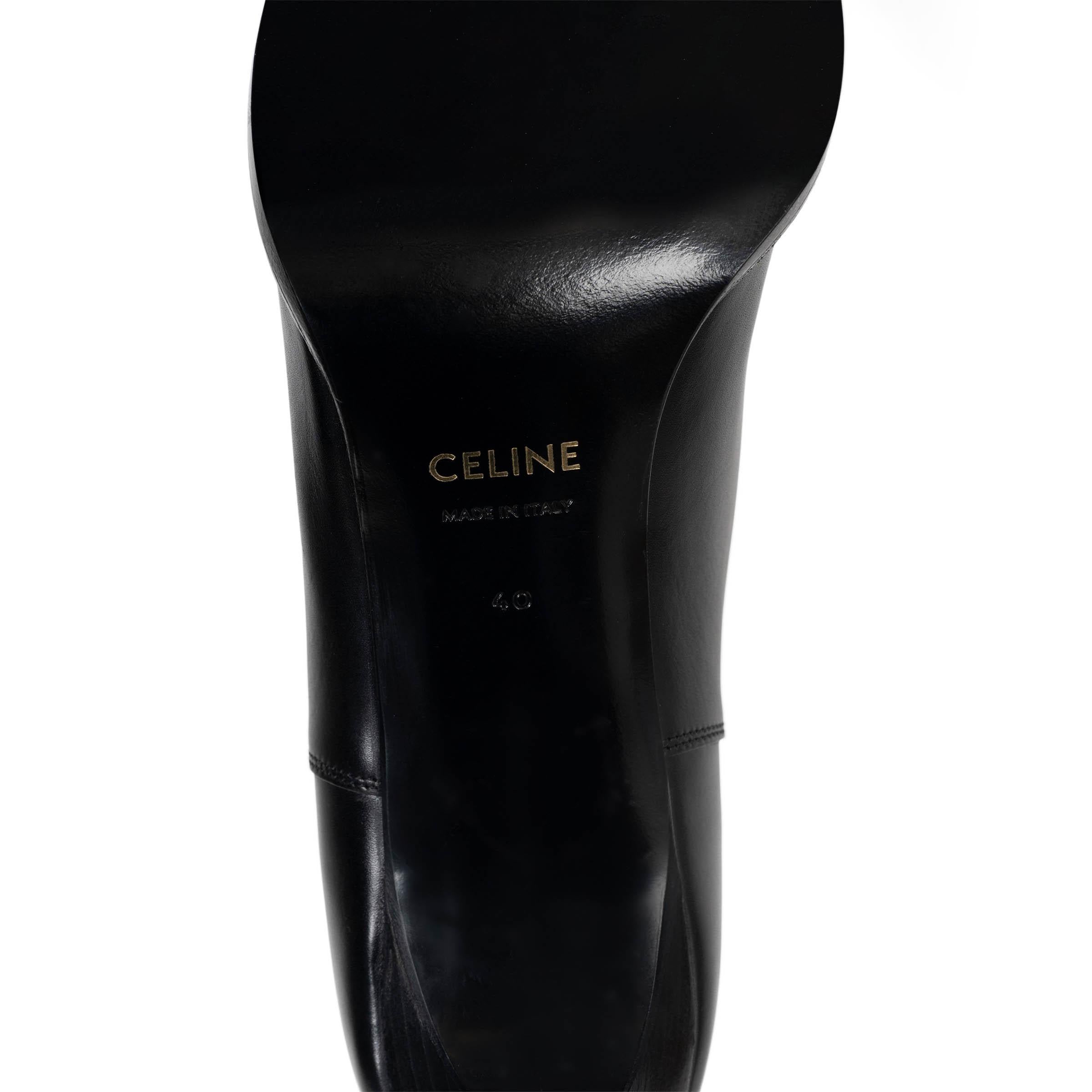 CELINE schwarz Leder VERNEUIL JODPHUR Booties Stiefel Schuhe 40 im Angebot 2