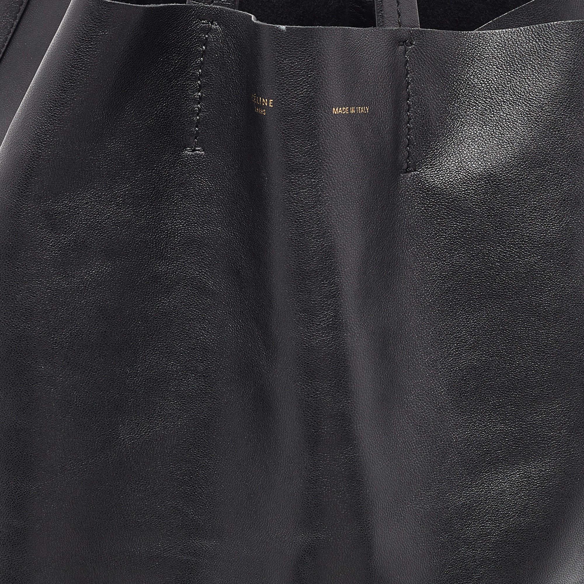 Celine Black Leather Vertical Cabas Tote 9