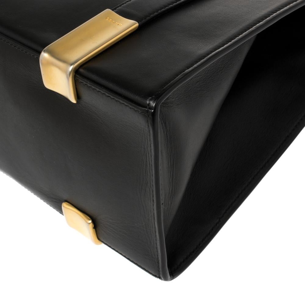 Celine Black Leather Vintage Tote 4