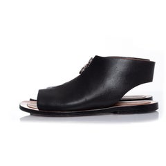 Celine, Black leather zip up sandals