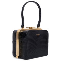 CELINE black LIZARD LANA Minaudière Evening Bag