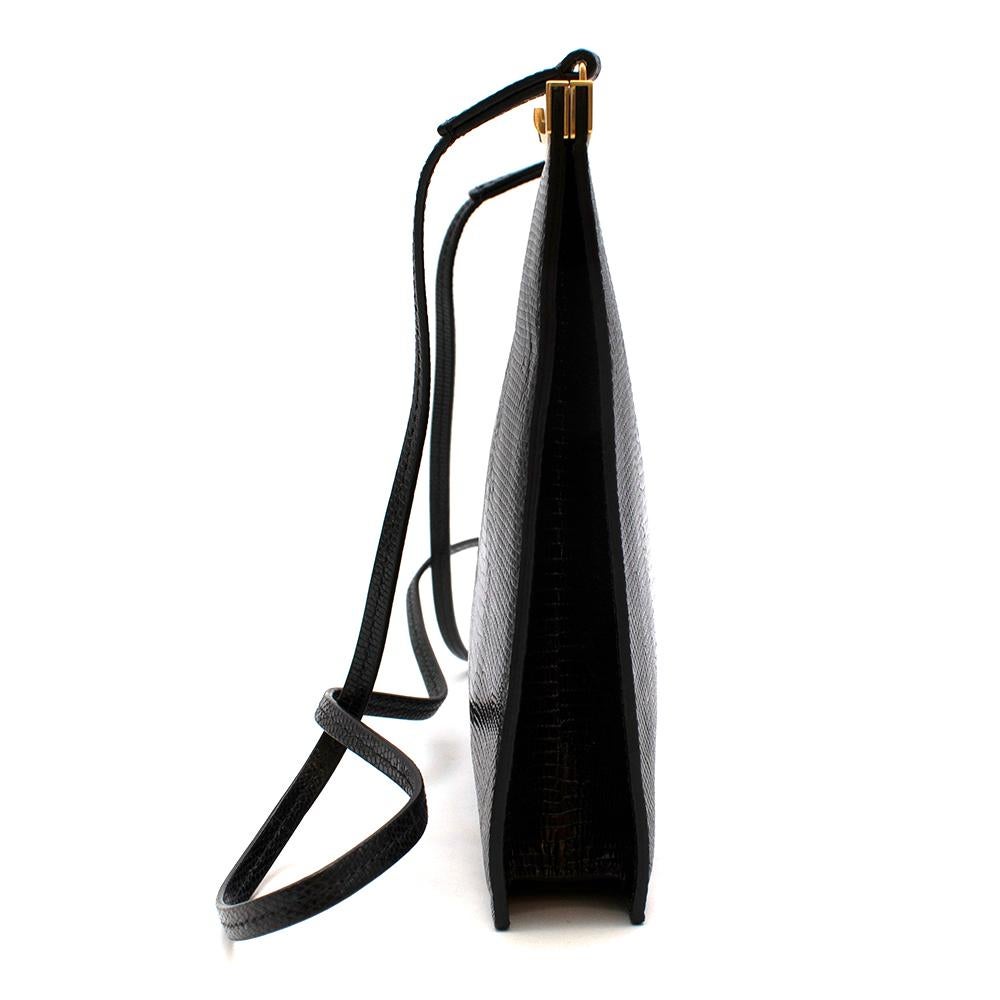Celine Schwarz Eidechse Mini Clasp Tasche für Damen oder Herren