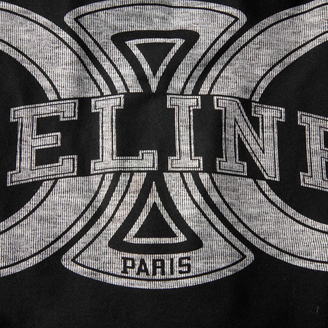Céline Black Logo Print Oversized T Shirt Size M In Good Condition In London, GB