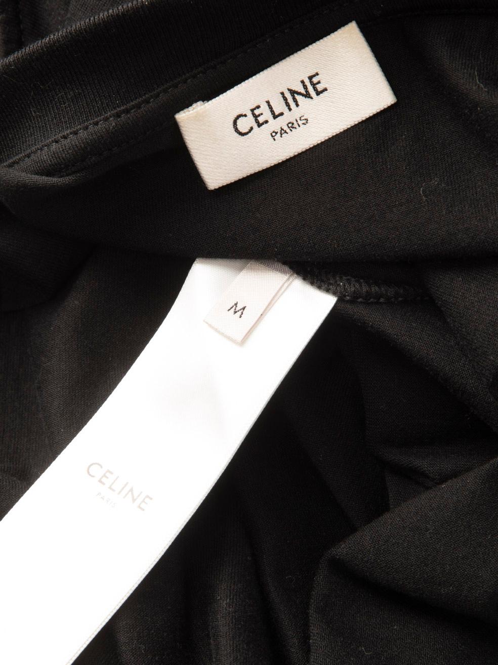 Women's Céline Black Logo Print Oversized T Shirt Size M