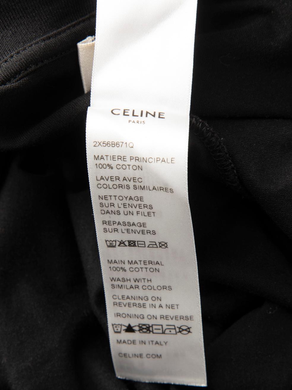 Céline Black Logo Print Oversized T Shirt Size M 1