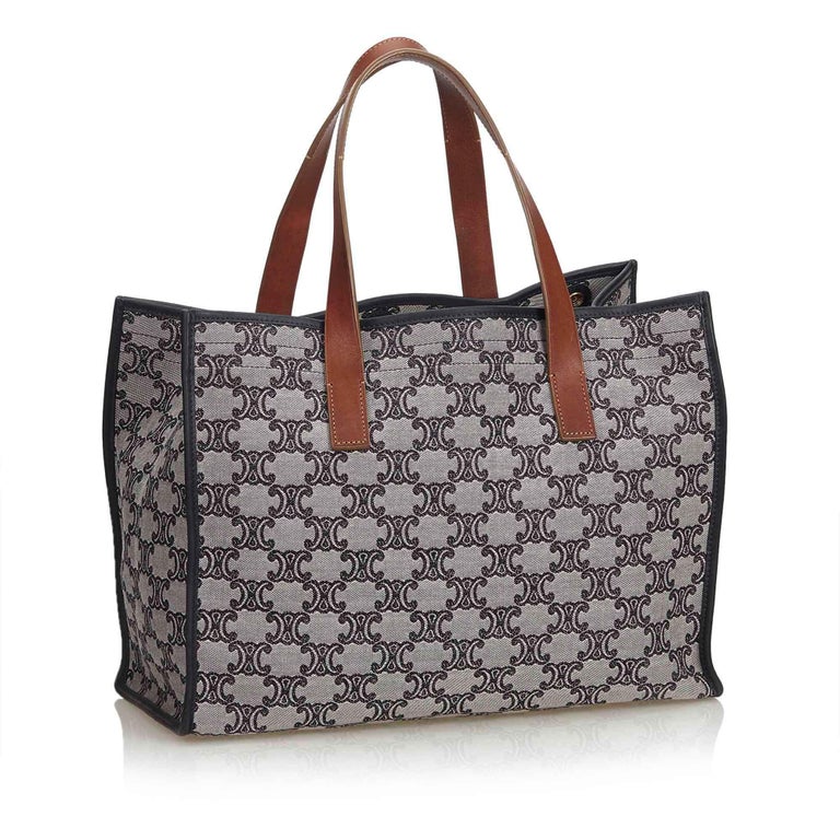 Celine Black Macadam Jacquard Tote Bag For Sale at 1stdibs