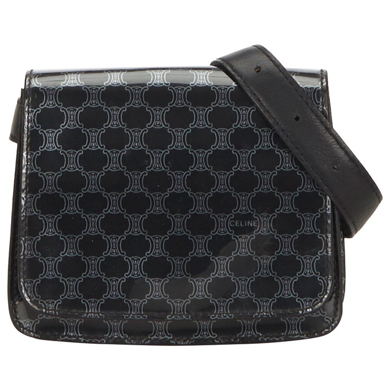 Celine Black Macadam Patent Leather Belt Bag at 1stdibs