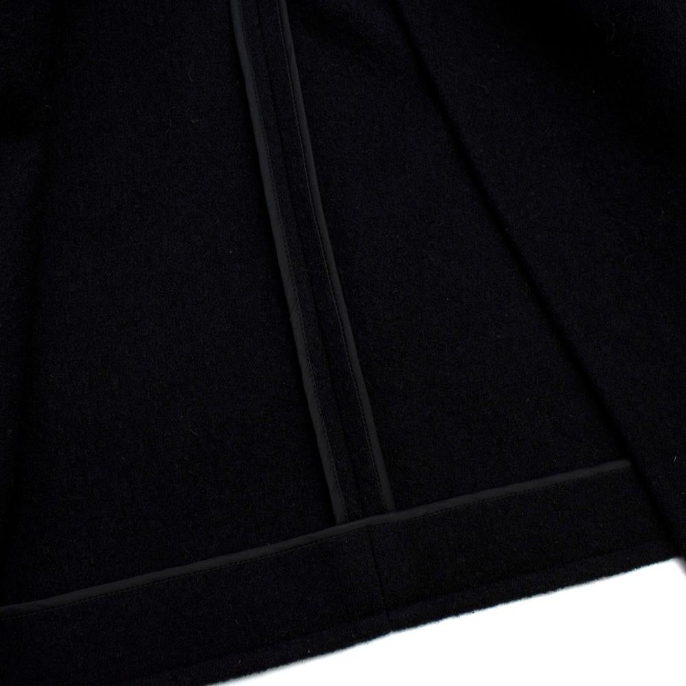 Celine Black & Navy Wool Belted Coat - Size US 8 In Excellent Condition For Sale In London, GB