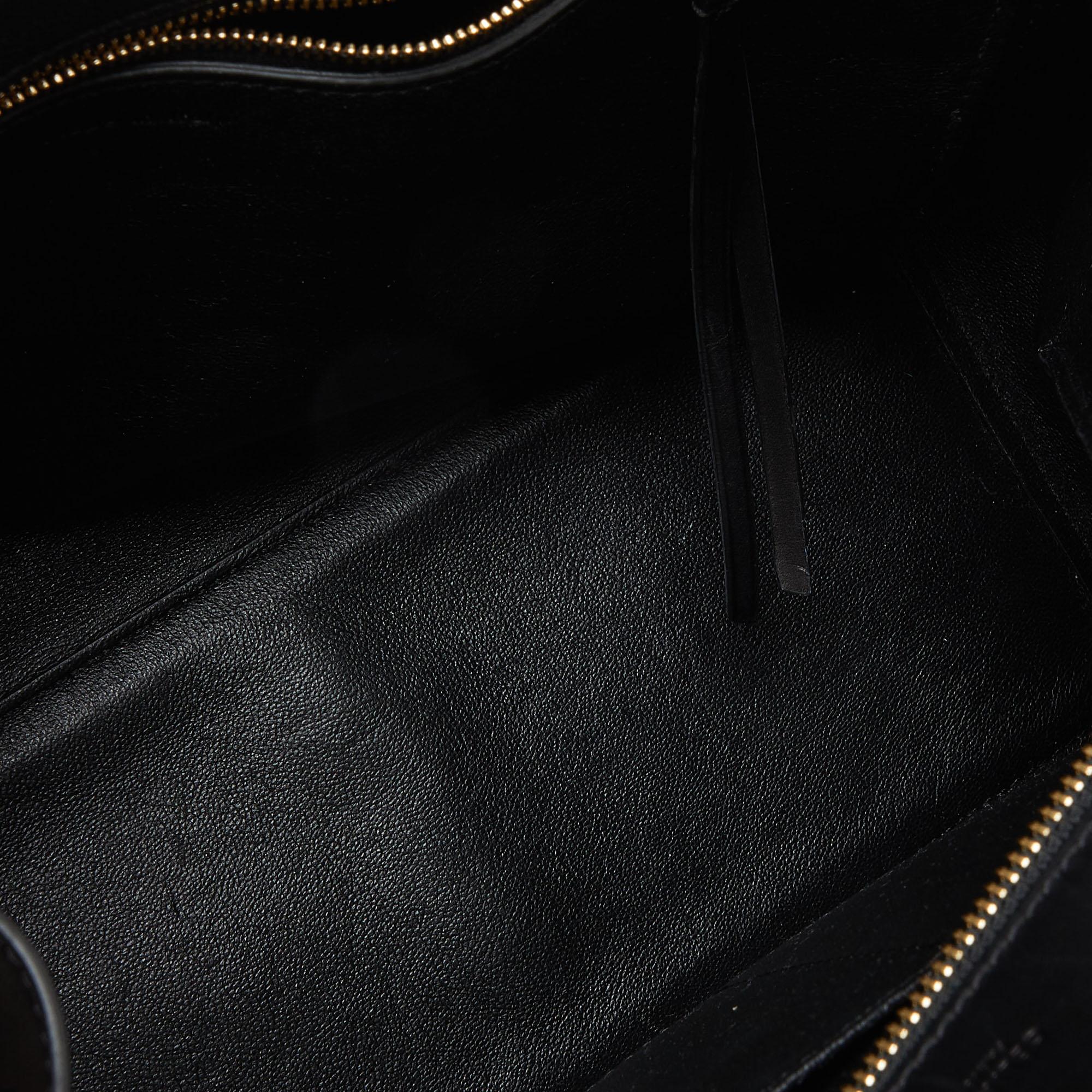 Céline Black/Off White Canvas and Leather Small Edge Bag 6