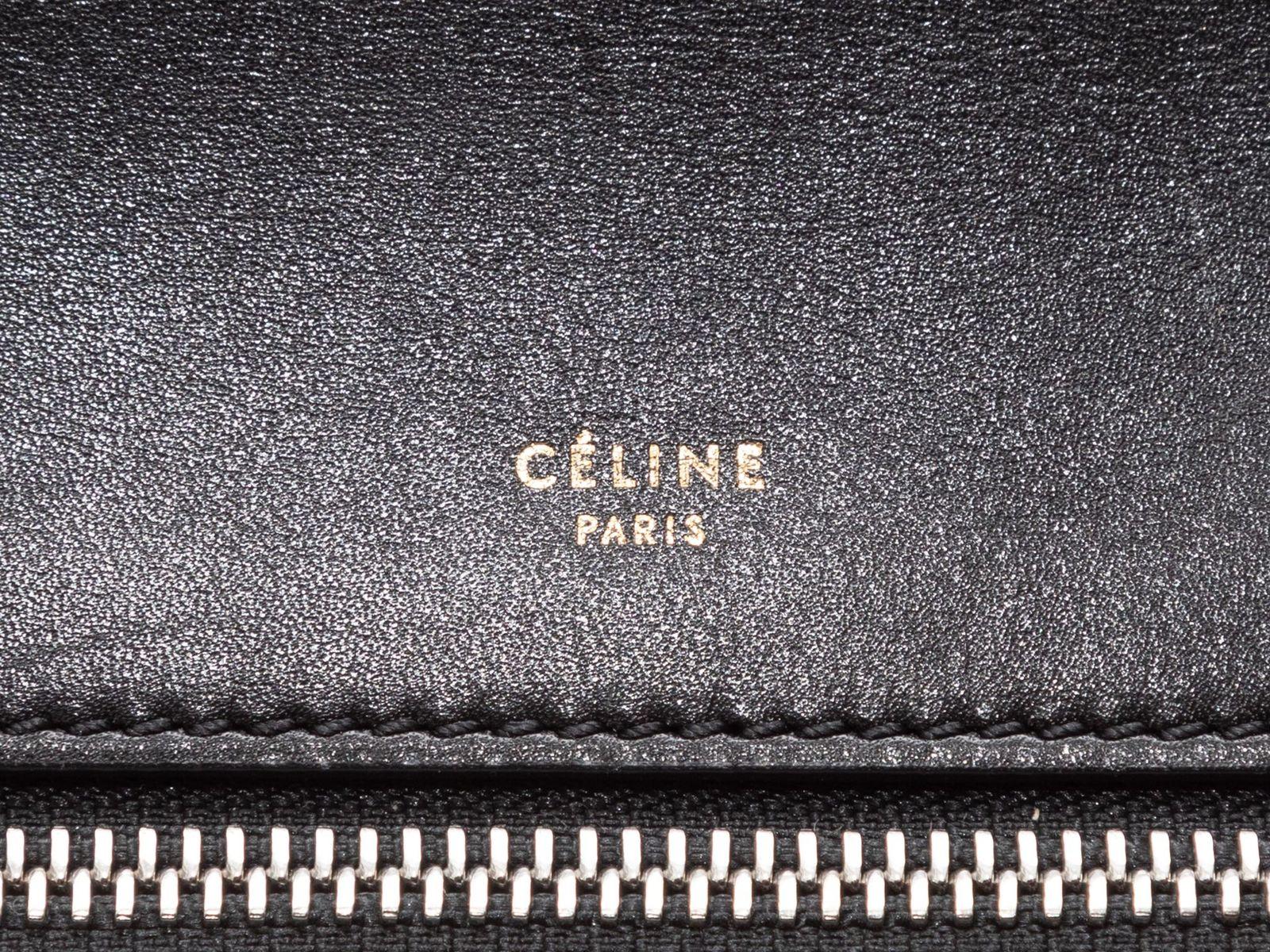 Celine Black & Orange Leather & Python Edge Handbag In Good Condition In New York, NY