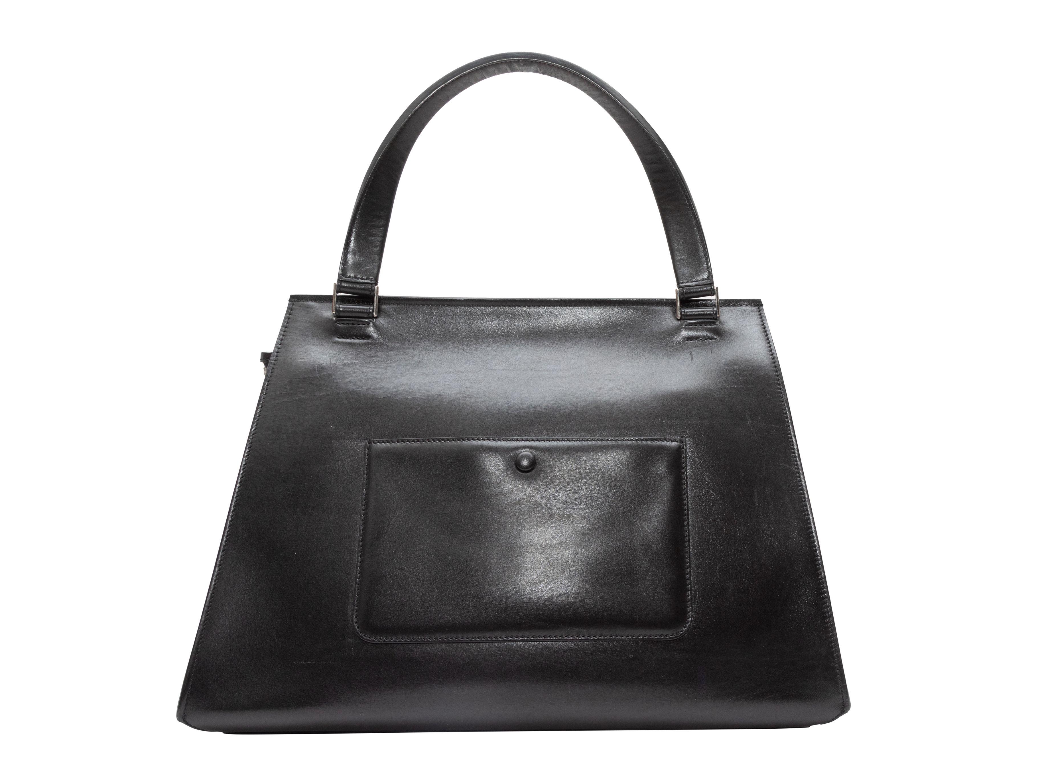 Celine Black & Orange Leather & Python Edge Handbag 2
