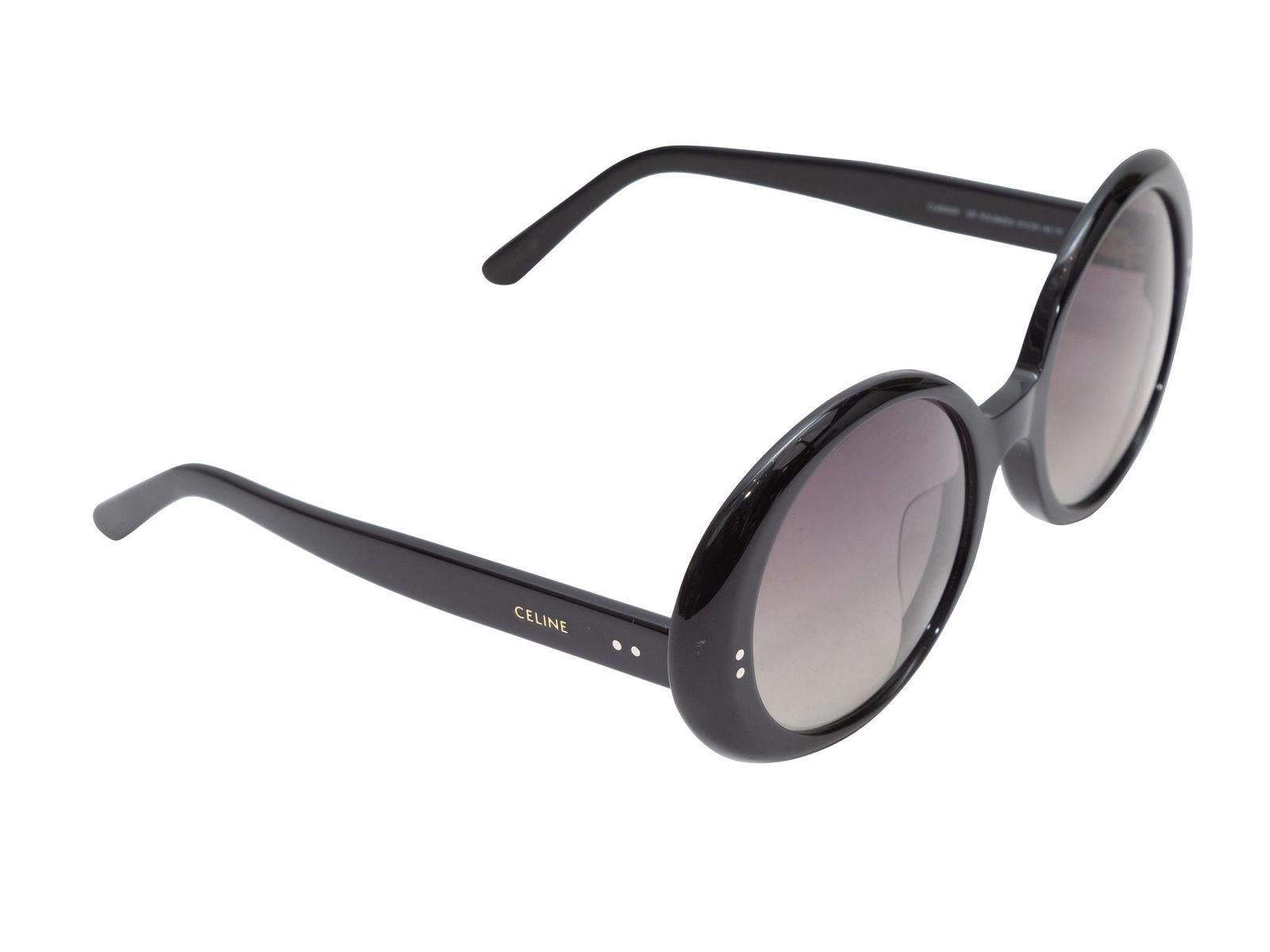 black-acetate sunglasses with signature silver-tone detail