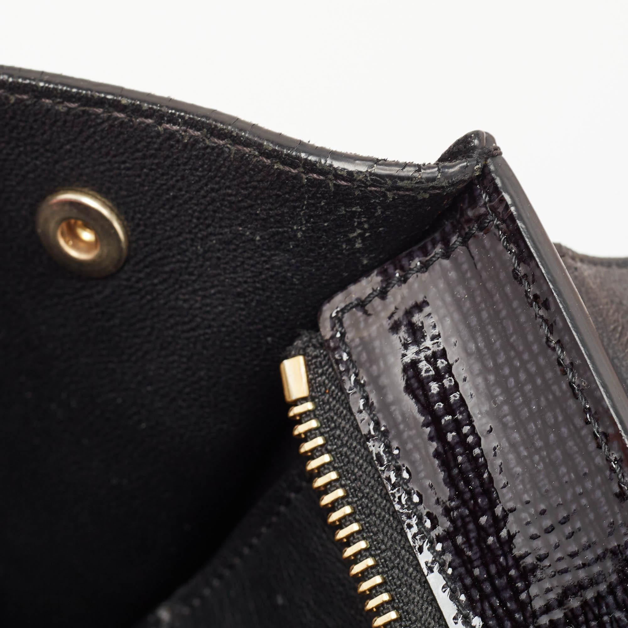 Celine Black Patent Leather and Suede Medium Trapeze Bag 5