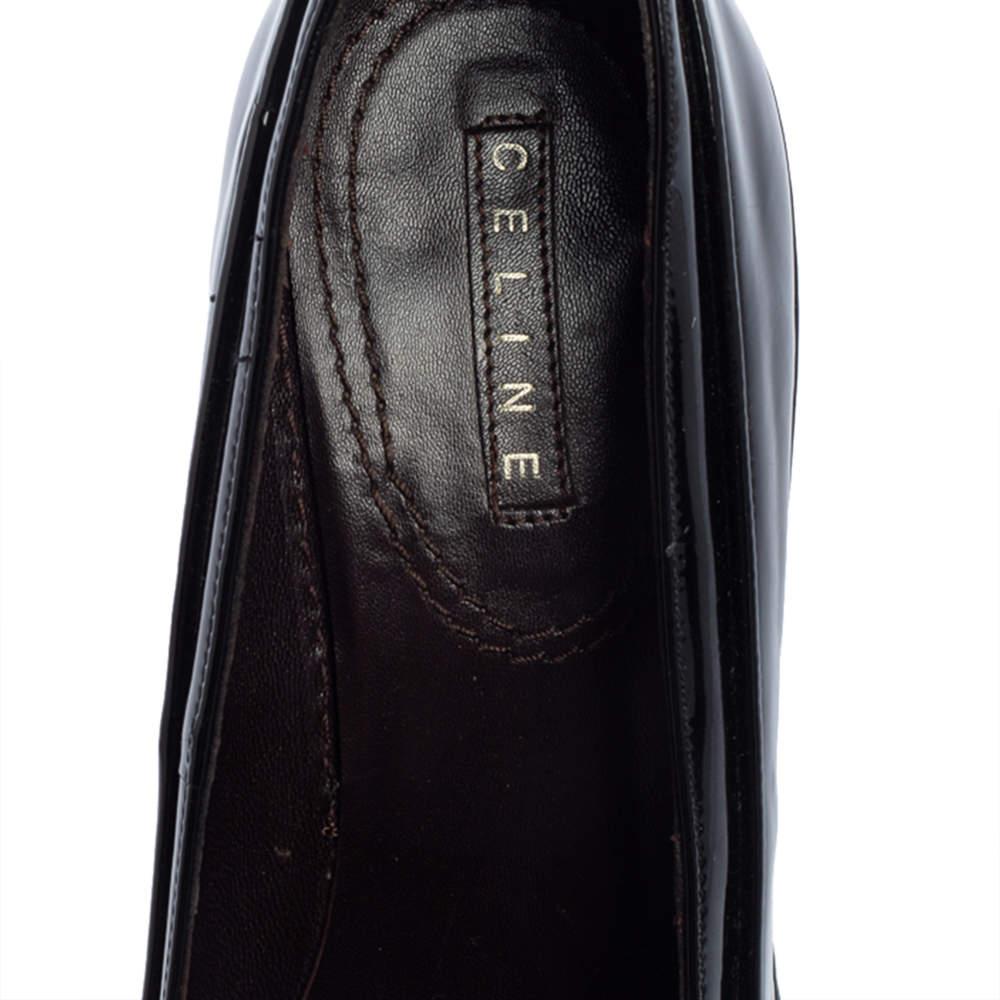 Celine Black Patent Leather Embellished Pumps Size 39 3