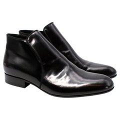 Low Chelsea-Stiefel von Celine aus schwarzem Lack EU 37, US 6,5