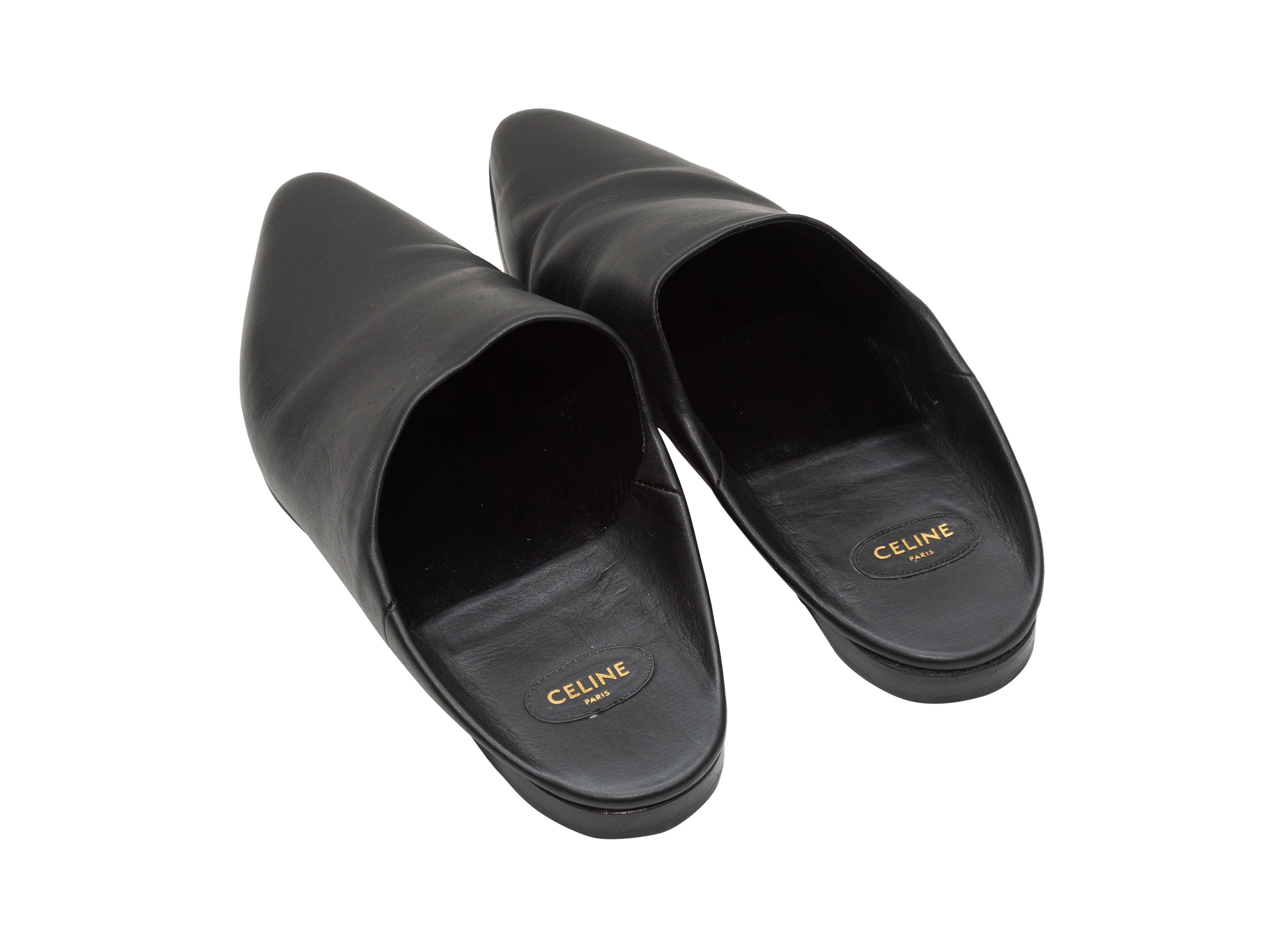 Schwarze Celine Pantoletten aus Leder mit spitzer Zehe Damen