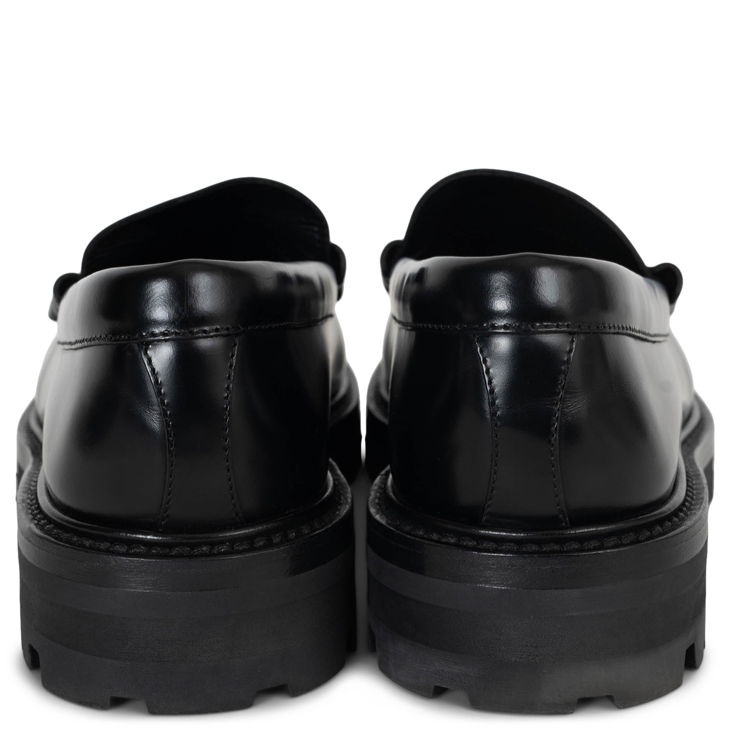 CELINE nero pelle lucida MARGARET Mocassini Appartamenti Scarpe 40 In condizioni ottime in vendita a Zürich, CH