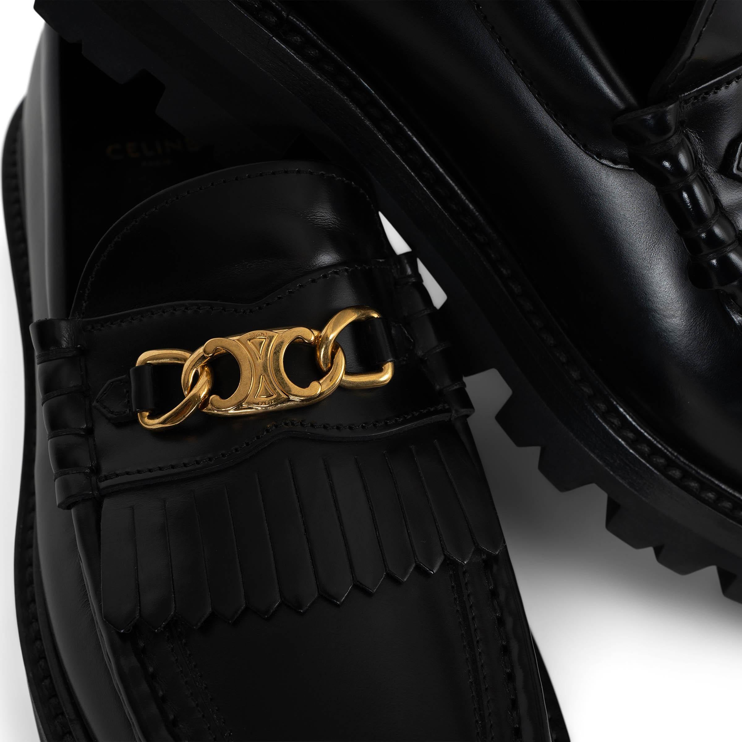 CELINE nero pelle lucida MARGARET Mocassini Appartamenti Scarpe 40 in vendita 1