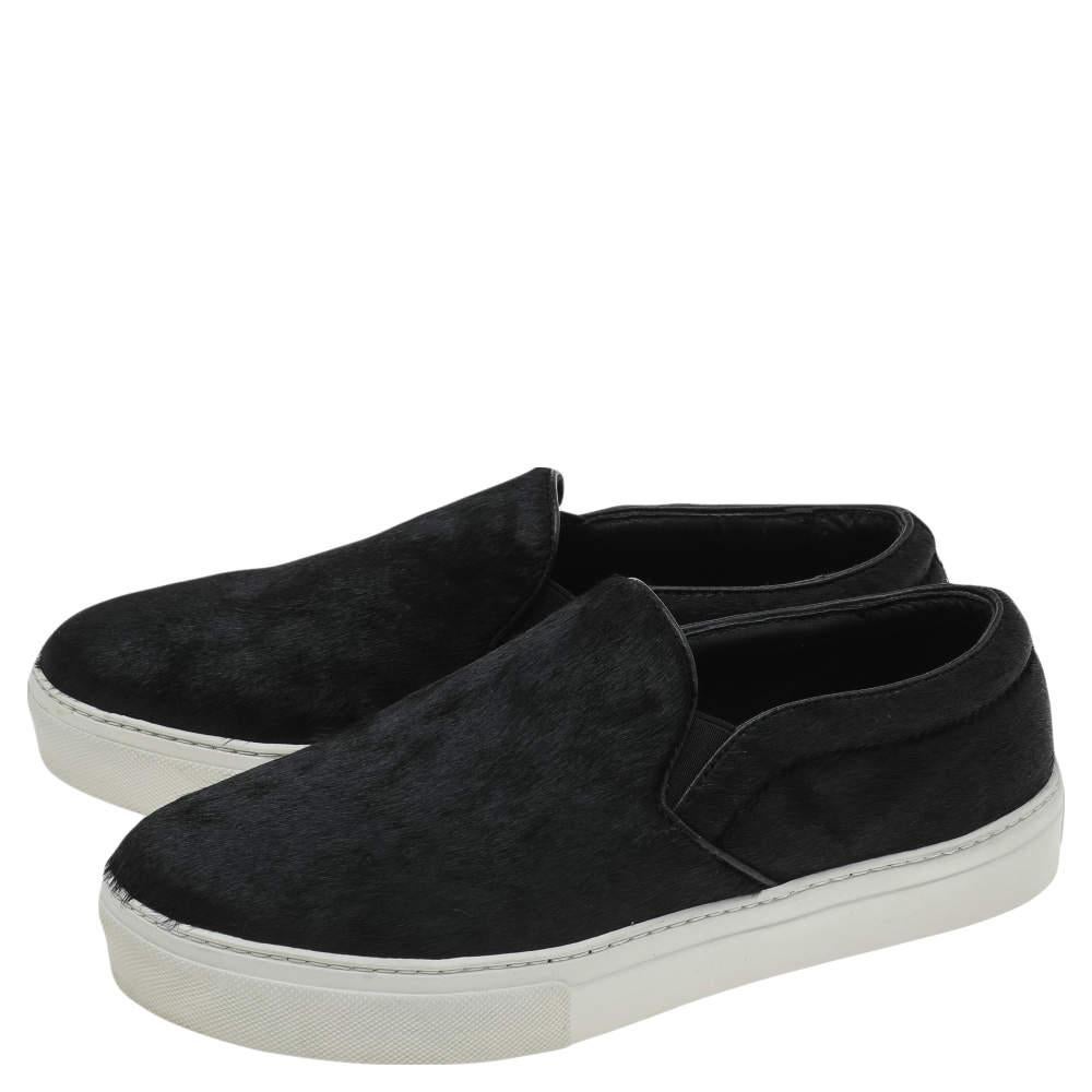 Women's Celine Black Pony Hair Slip On Sneakers Size 40