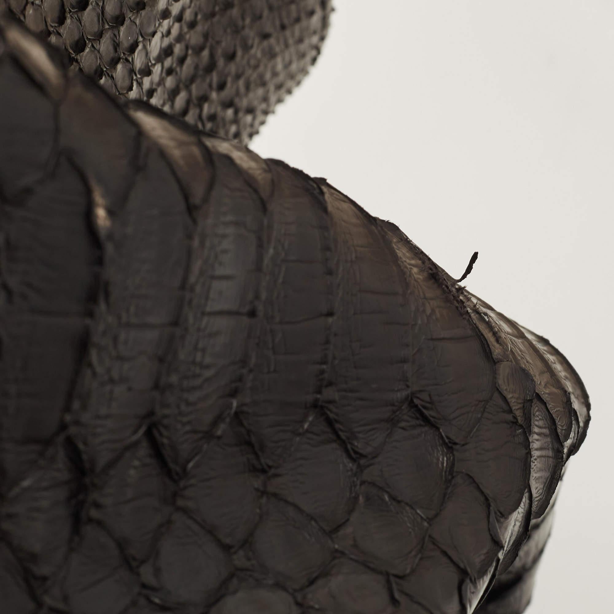 Celine Black Python and Leather Mini Luggage Tote For Sale at 1stDibs