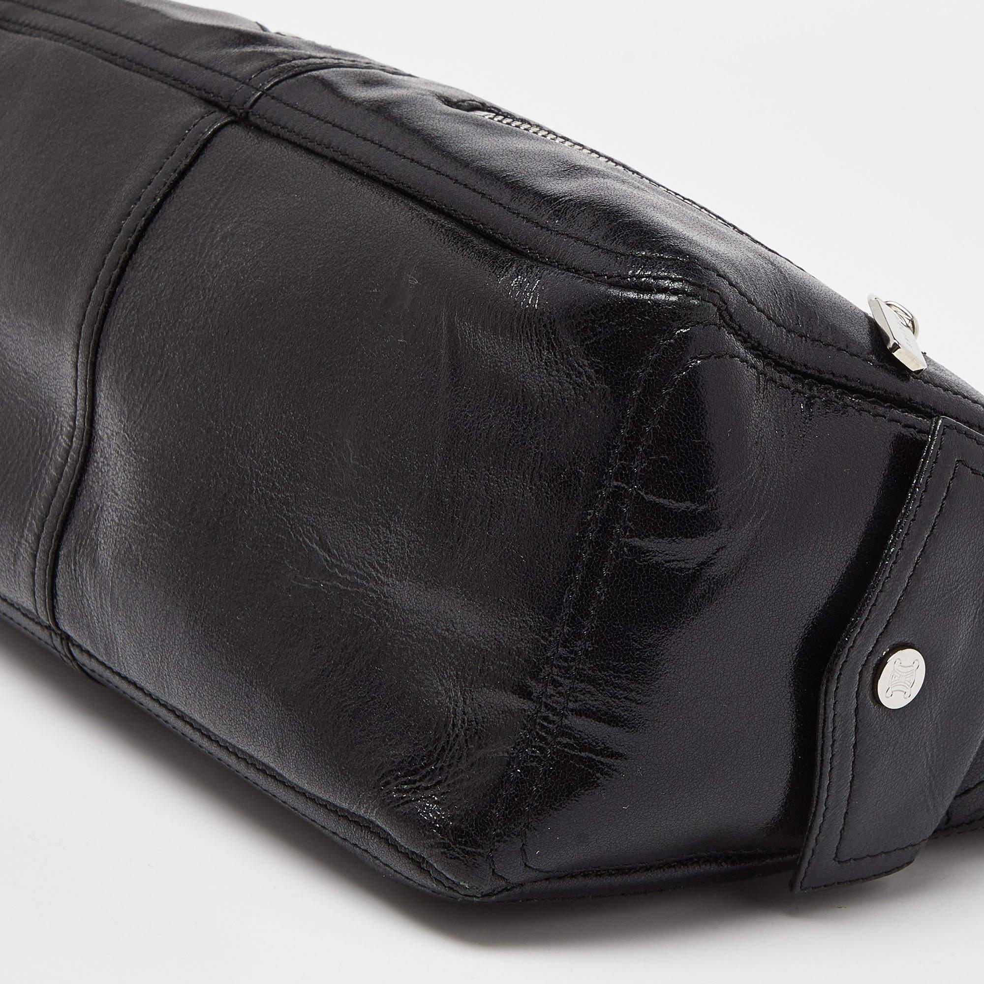 Celine Tote Boogie in pelle lucida trapuntata nera 5