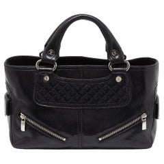 Celine - Fourre-tout Boogie en cuir brillant matelassé noir